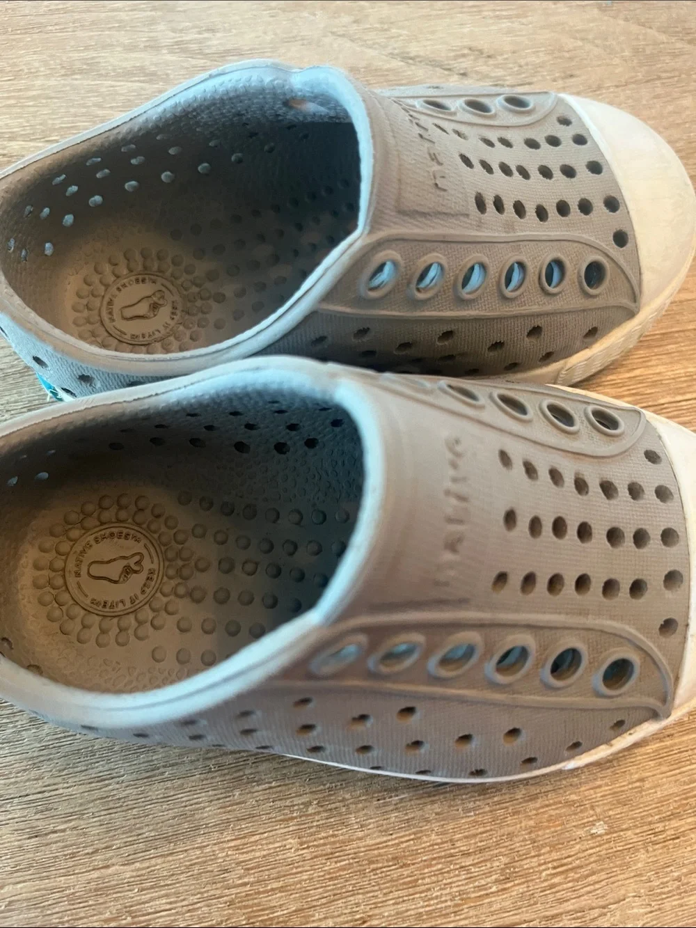 Native Shoes Kids Light Gray Slip-On Water Shoes